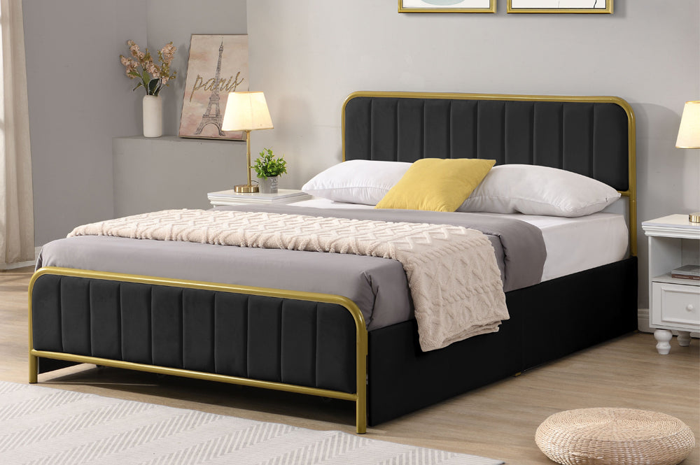 Titus T2334 Modern Tufted Velvet Storage Platform Bed Frame