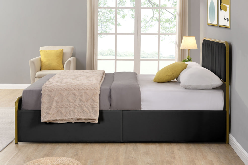 Titus T2334 Modern Tufted Velvet Storage Platform Bed Frame