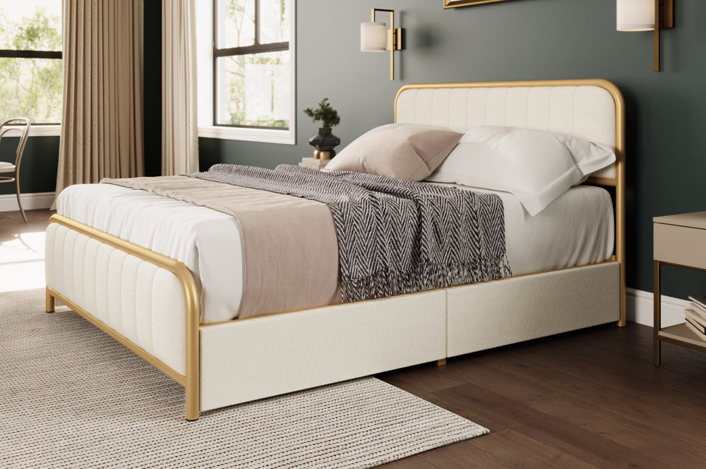 Titus T2334 Modern Tufted Velvet Storage Platform Bed Frame