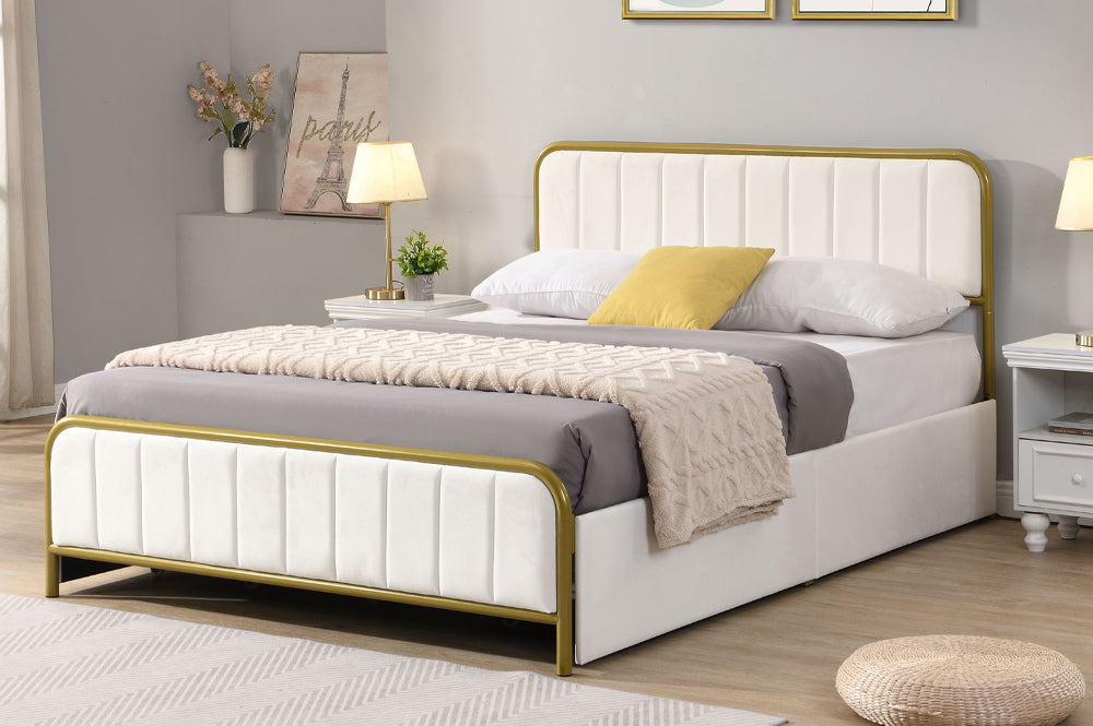 Titus T2334 Modern Tufted Velvet Storage Platform Bed Frame