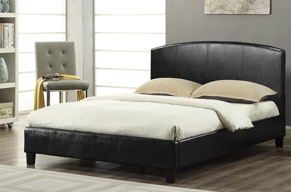 Titus T2350 Modern Leatherette Platform Bed Frame