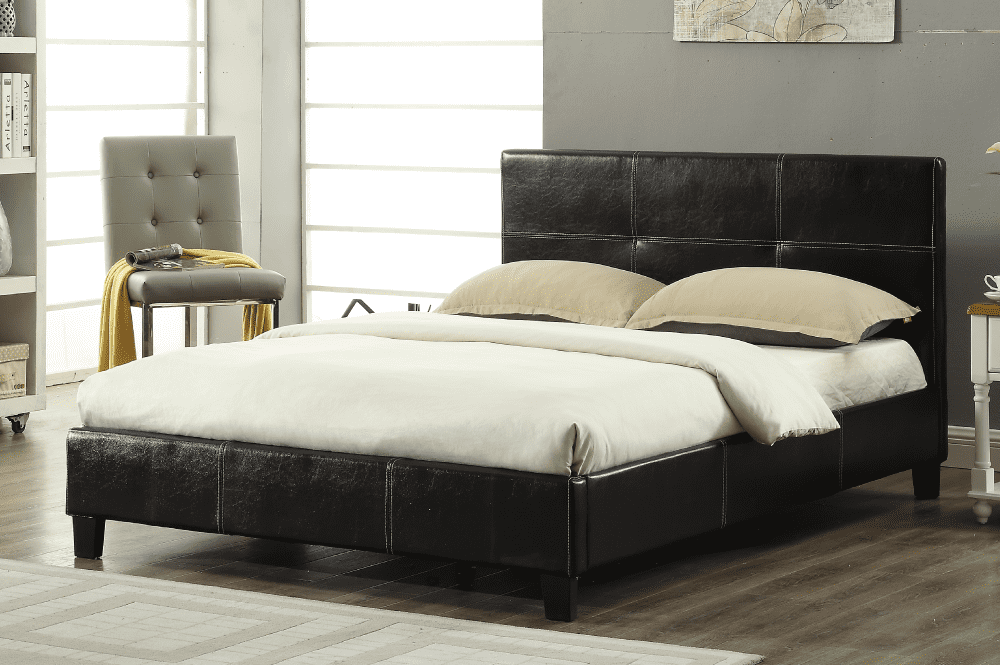 Titus T2358 Modern Grid Upholstered Platform Bed Frame