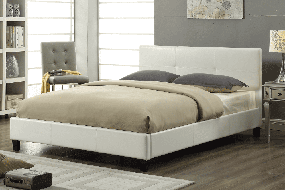 Titus T2358 Modern Grid Upholstered Platform Bed Frame