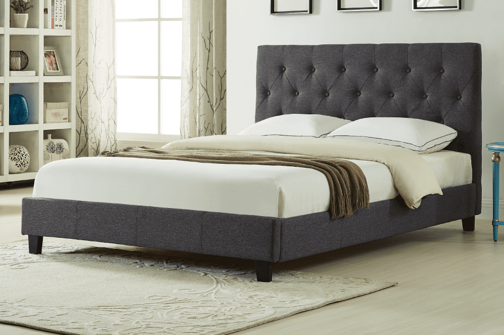 Titus T2366 Modern Button Tufted Platform Bed Frame