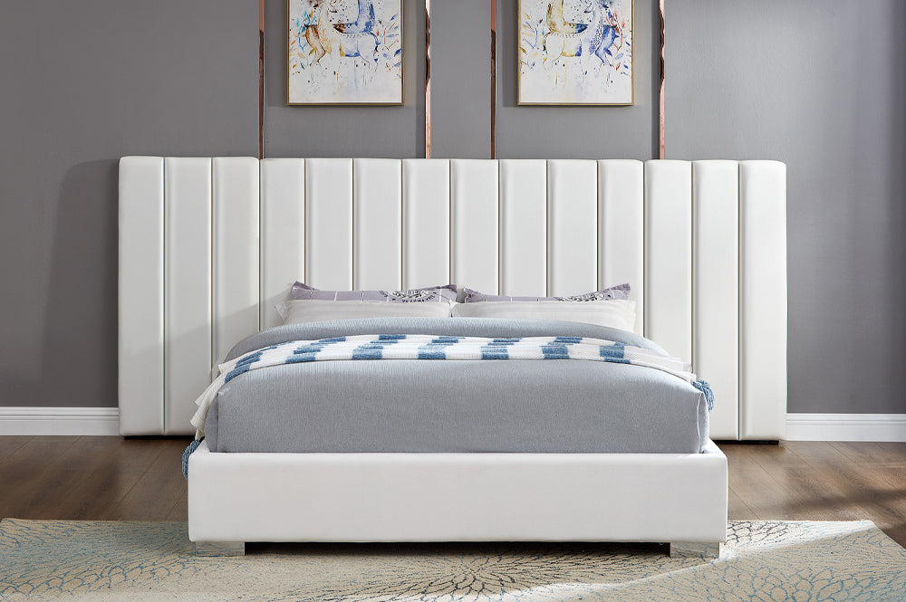 Titus T2379 Modern Paneled Velvet Platform Bed Frame