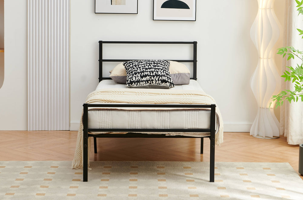 Titus T2412 Modern Metal Platform Bed Frame