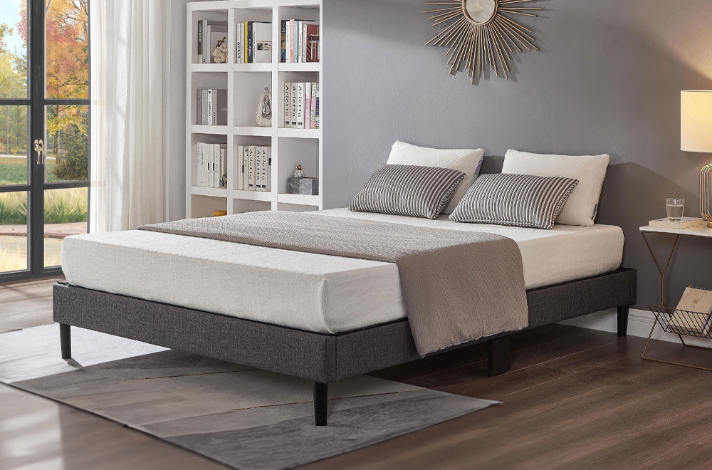 Titus T2430 Modern Linen Platform Bed Frame