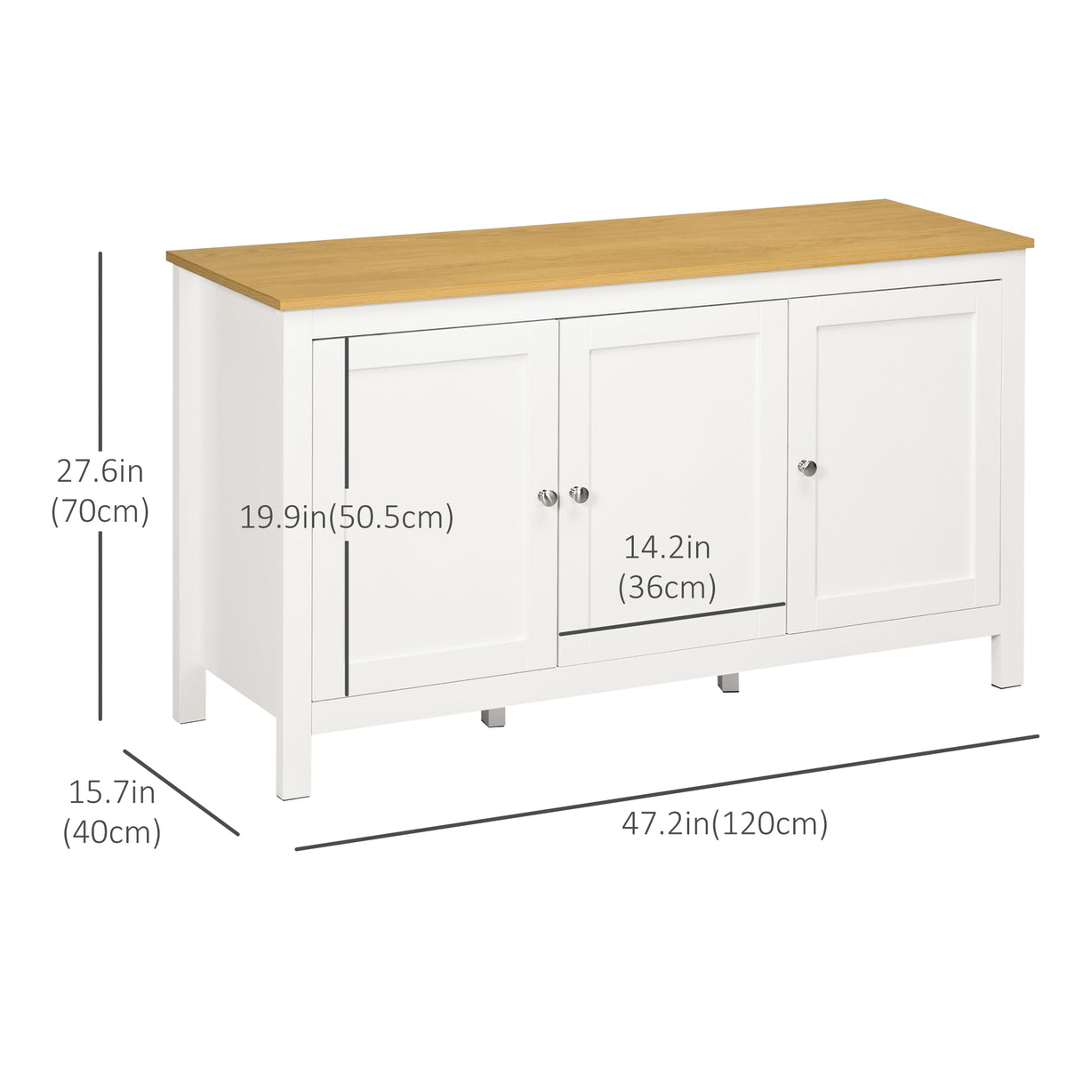 Buffet Cabinet with Doors and Adjustable Shelves – 47"W x 28"H