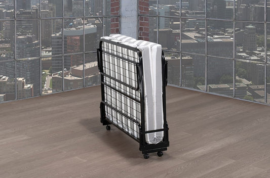 Folding Steel Guest Bed with 4" Mattress