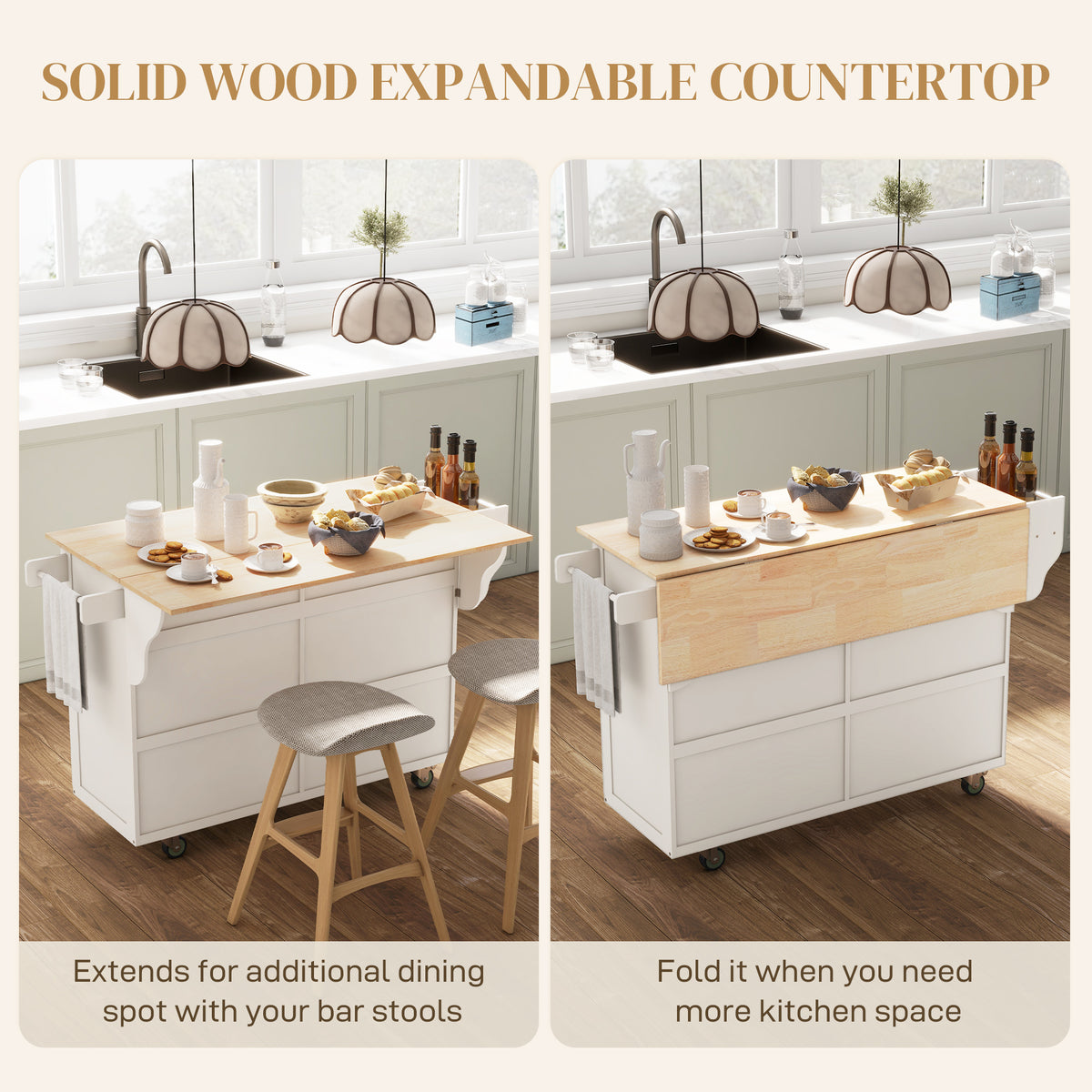 Kitchen Island with Storage – 58"W x 37"H