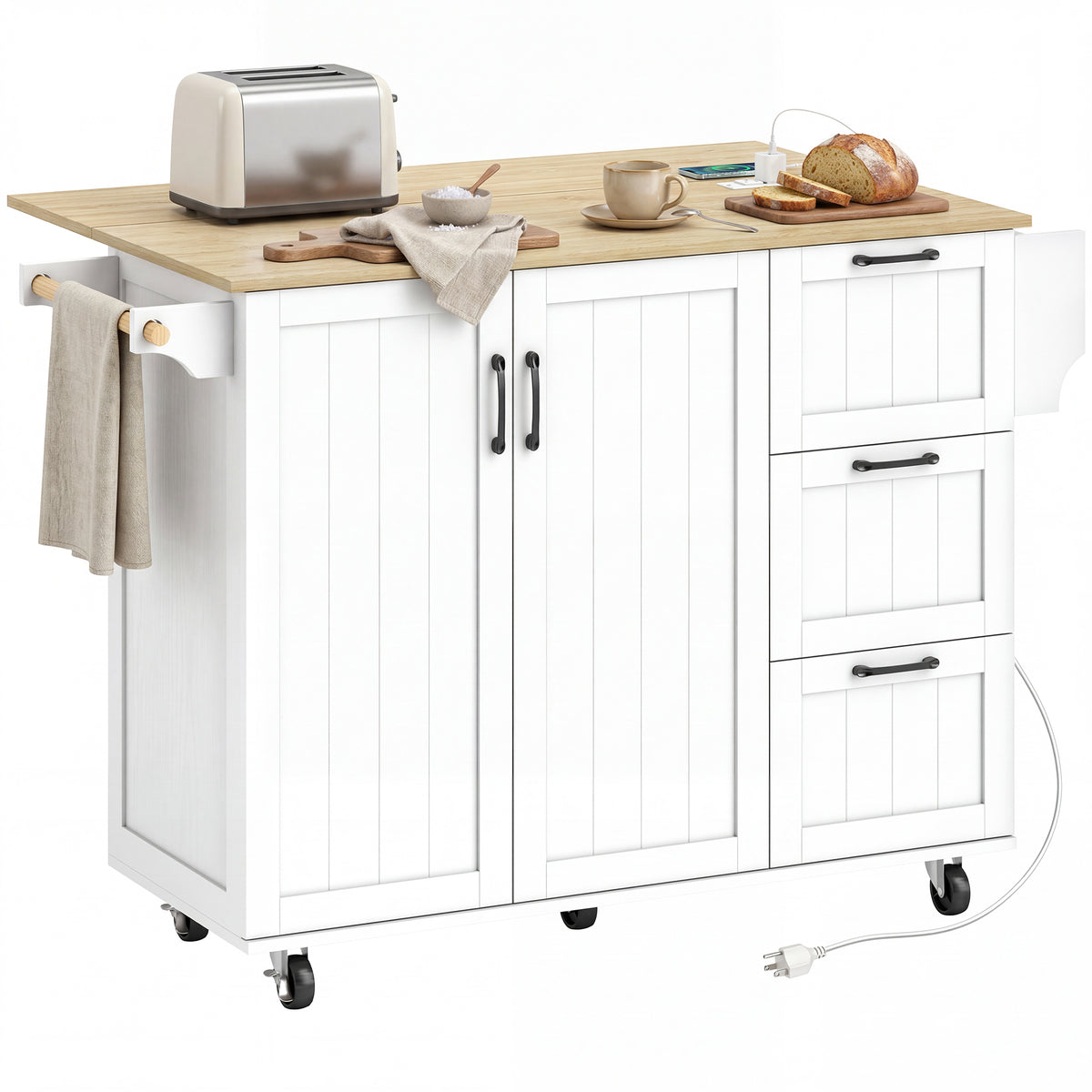 Kitchen Island with Drop Leaf – 53"W x 36"H