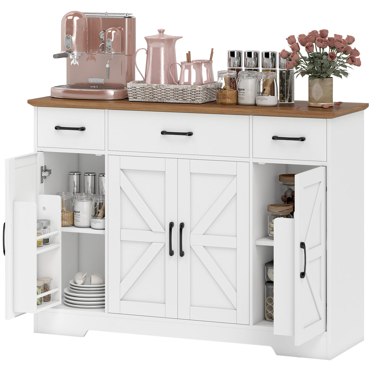 Buffet Cabinet with Soft-Close Hinges – 47"W x 34"H