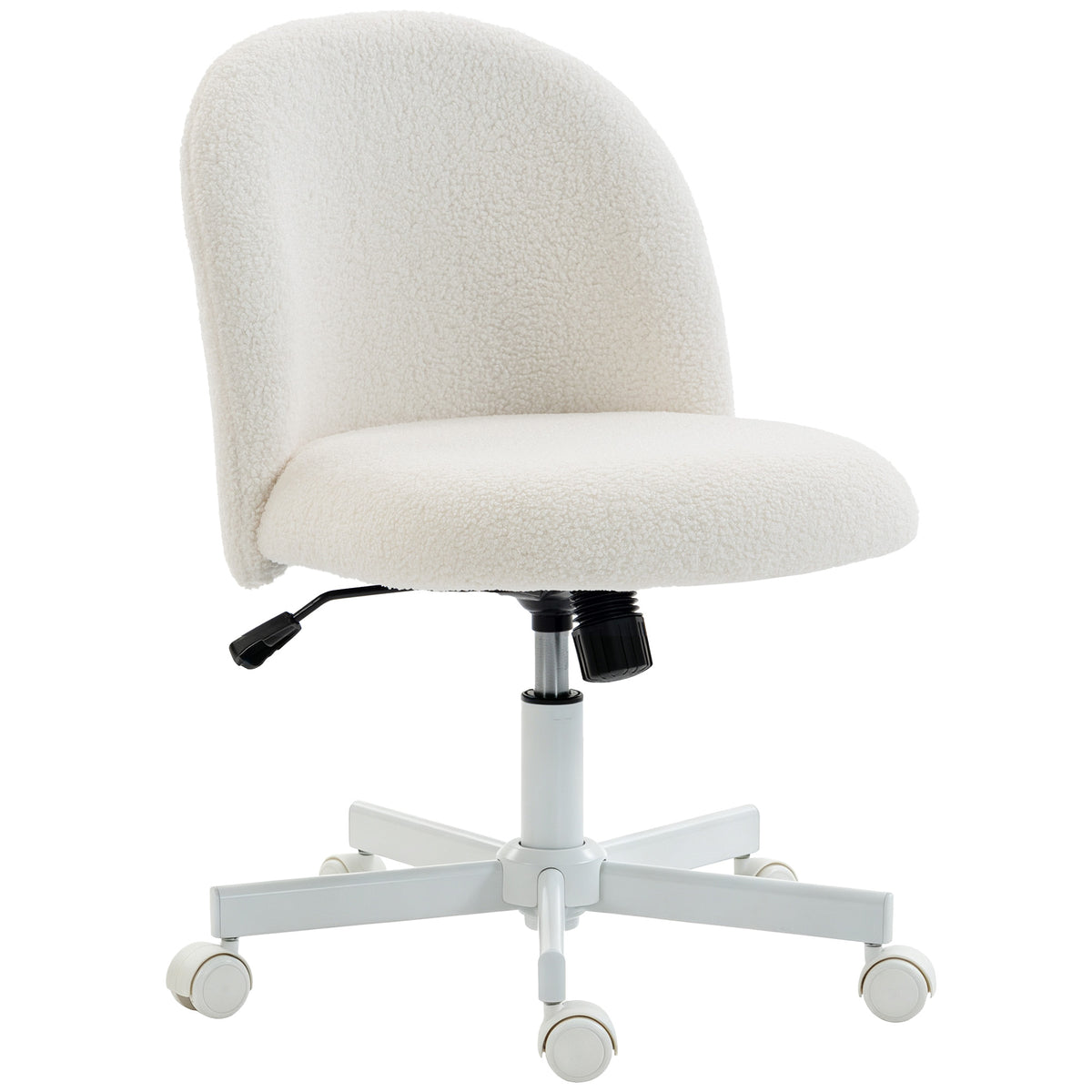 Office Chair, Swivel Tilt Desk Chair, Vanity Chair with Adjustable Height, Cream White