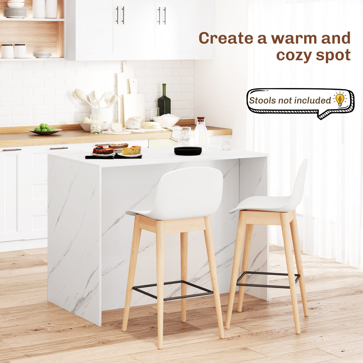 Kitchen Island with Storage Cabinet – 46"W x 36"H