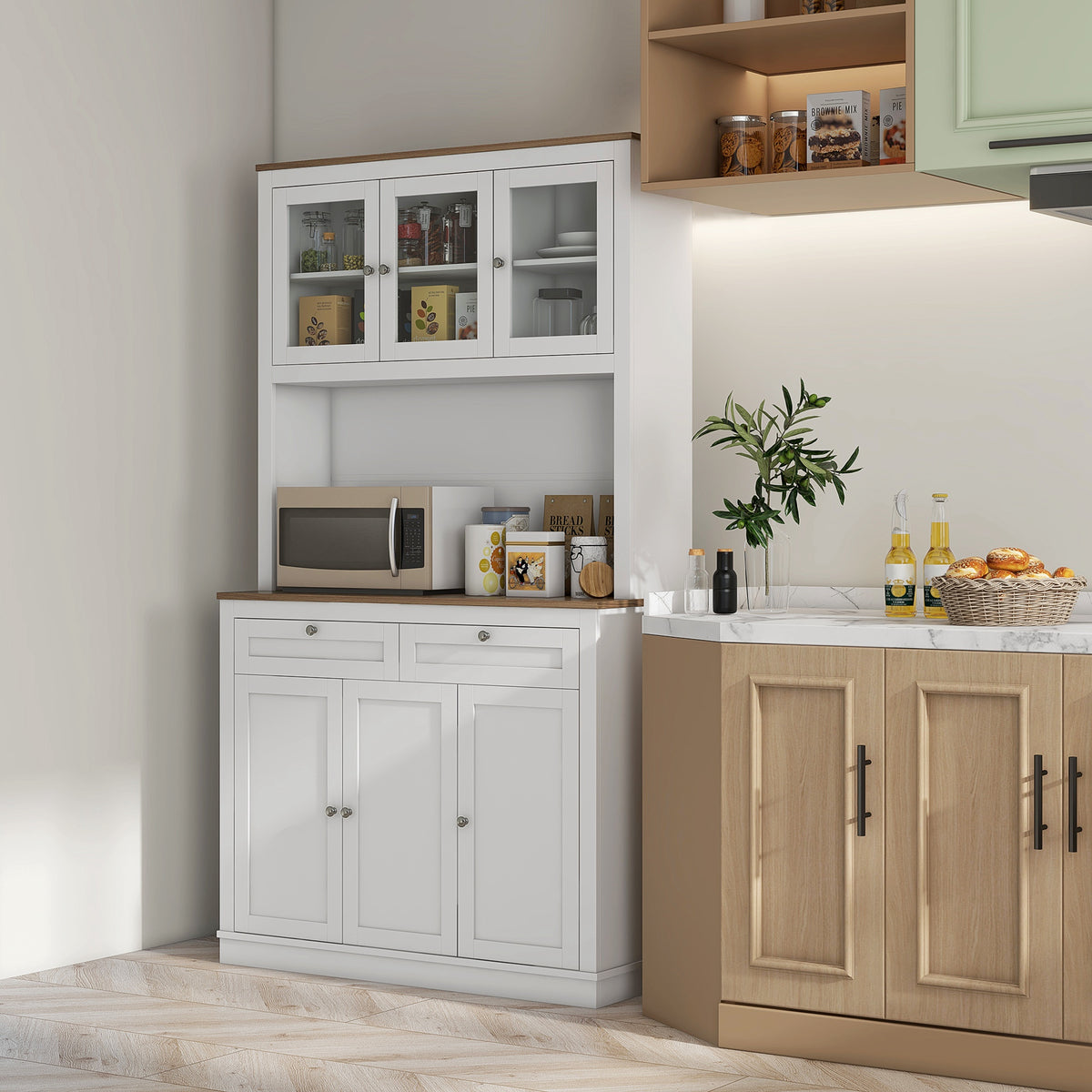 Pantry Cabinet with Microwave Space – 39"W x 71"H