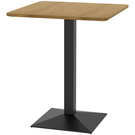 HOMCOM Modern 28" Square Dining Table Steel Base, Small Kitchen, Dark Brown