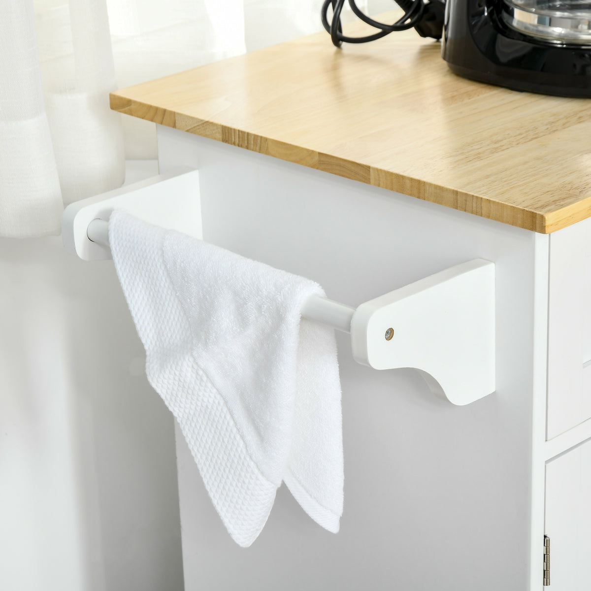 Kitchen Island with Storage and Solid Wood Top – 48"W x 36"H