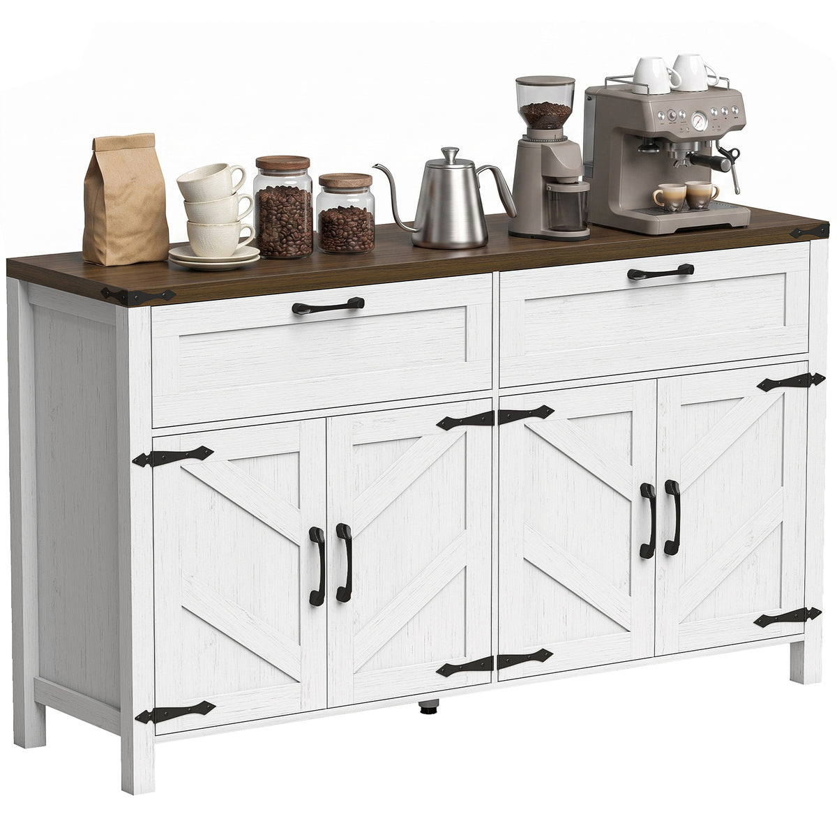 Farmhouse Sideboard Buffet Cabinet – 55"W x 32"H