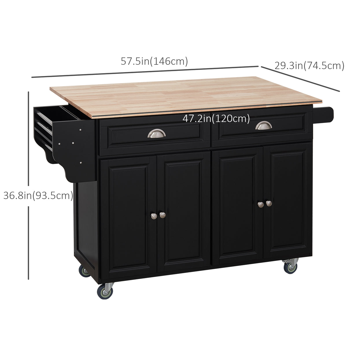 Kitchen Island with Storage – 58"W x 37"H