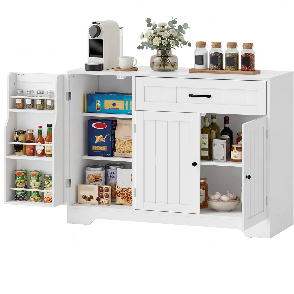 Modern Kitchen Storage Cabinet with Drawer – 43"W x 31"H