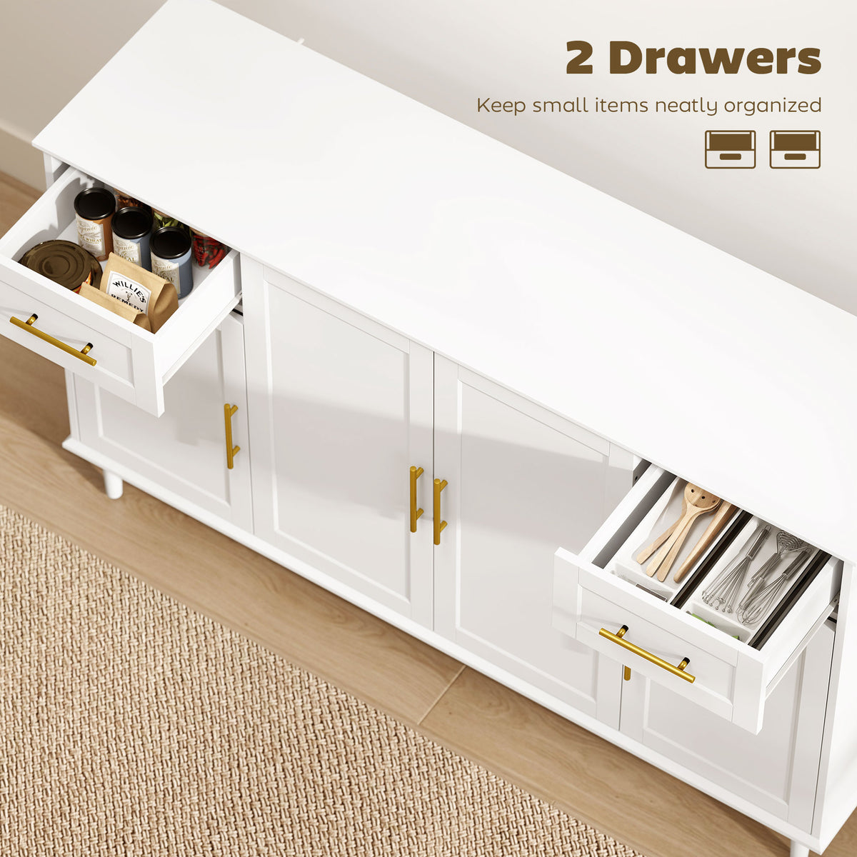 Buffet Cabinet with Soft-Close Doors – 55"W x 34"H