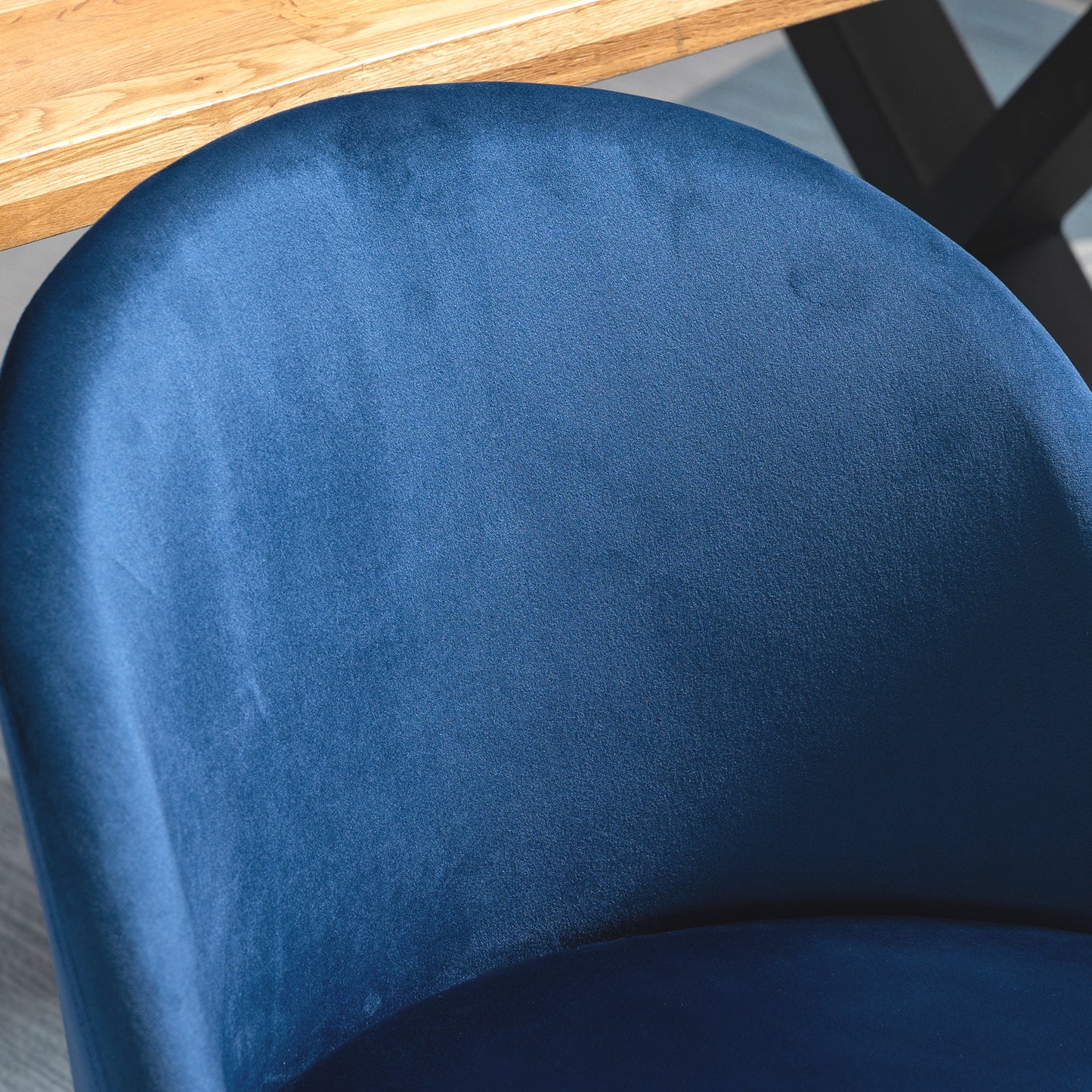 HOMCOM Modern Velvet Dining Chairs Set of 4, Elegant Mid-Back Upholstered Side