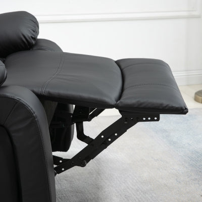 HOMCOM Deluxe PU Leather Manual Massage Recliner Chair with Swivel & Rocking