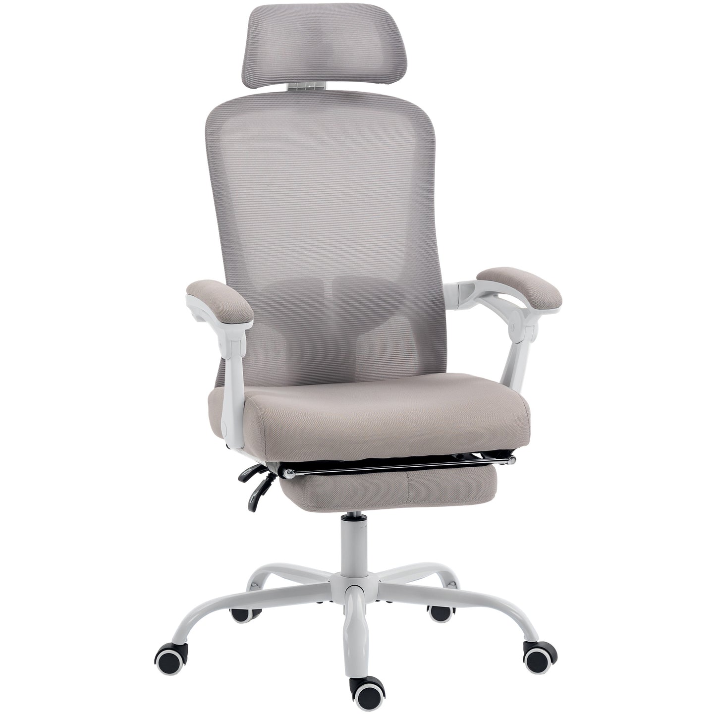 HOMCOM Ergonomic Mesh Reclining Office Chair with Adjustable Lumbar Support & Headrest