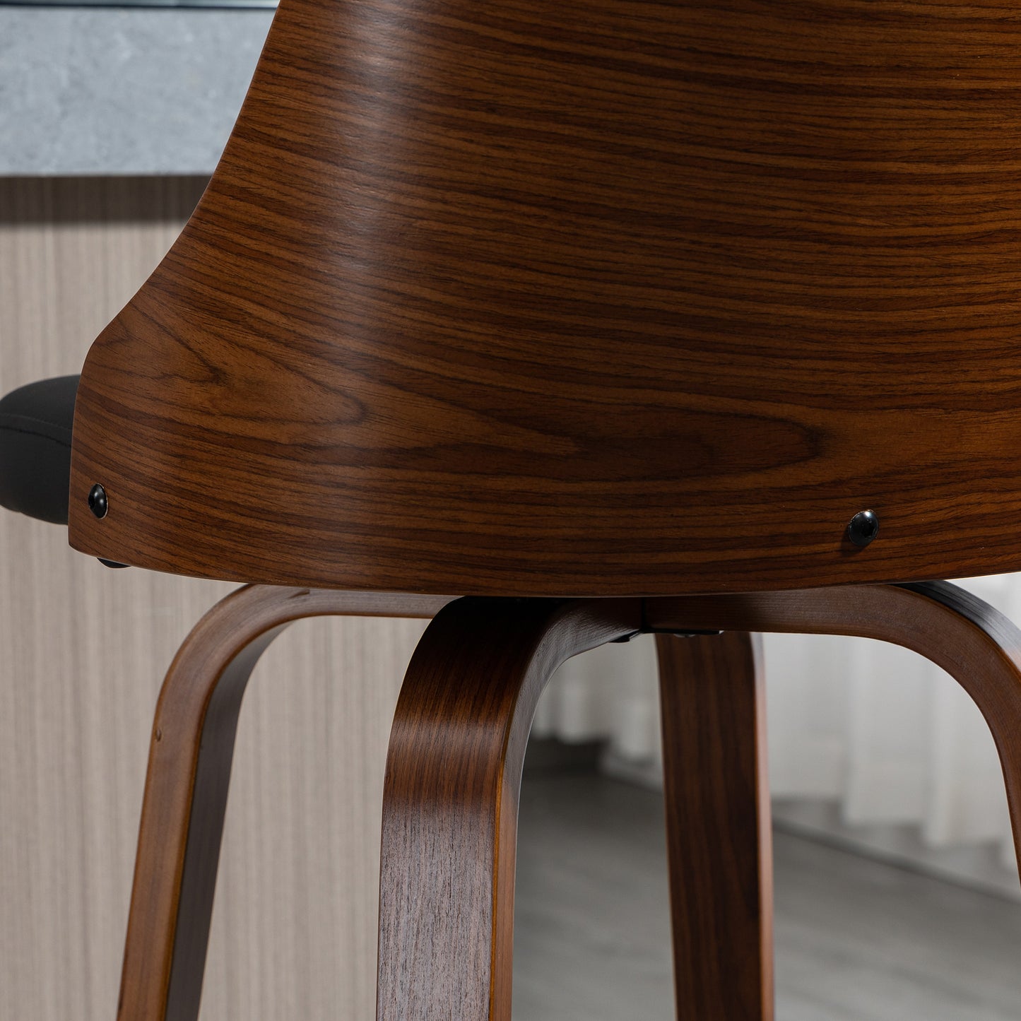 HOMCOM Black Tufted PU Leather Swivel Counter Height Bar Stools (Set of 2)