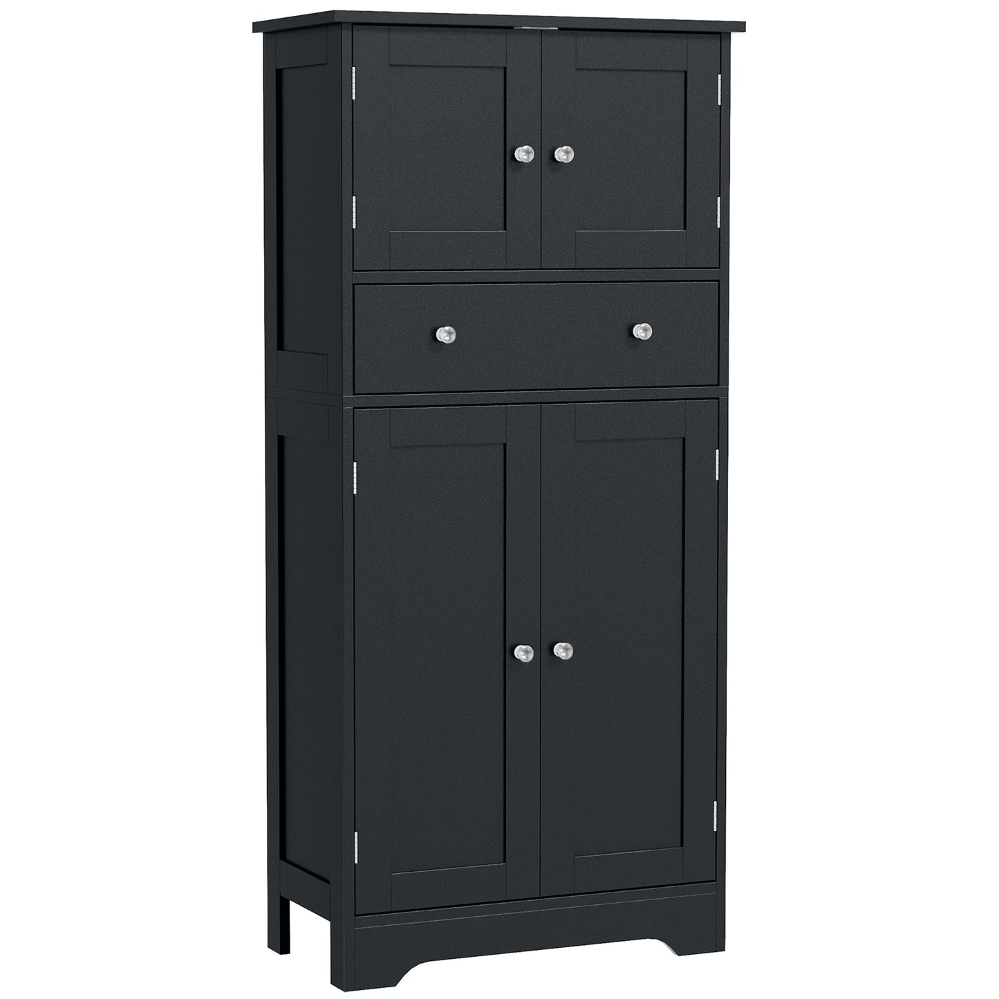 Modern Kitchen Cabinet 4‑Door With Drawer, Adjustable Shelf White