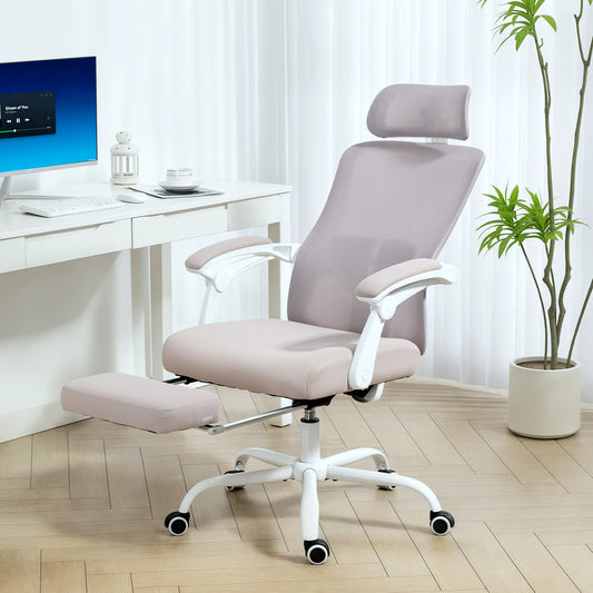 HOMCOM Ergonomic Mesh Reclining Office Chair with Adjustable Lumbar Support & Headrest