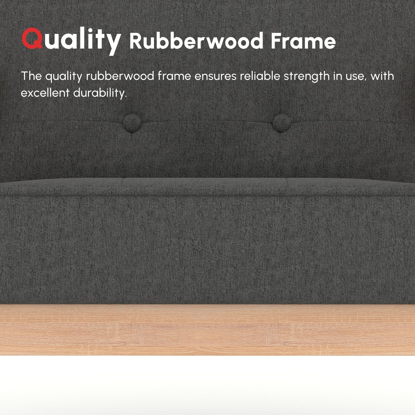 HOMCOM Mid-Century Modern Grey Fabric Tufted Accent Lounge Chair