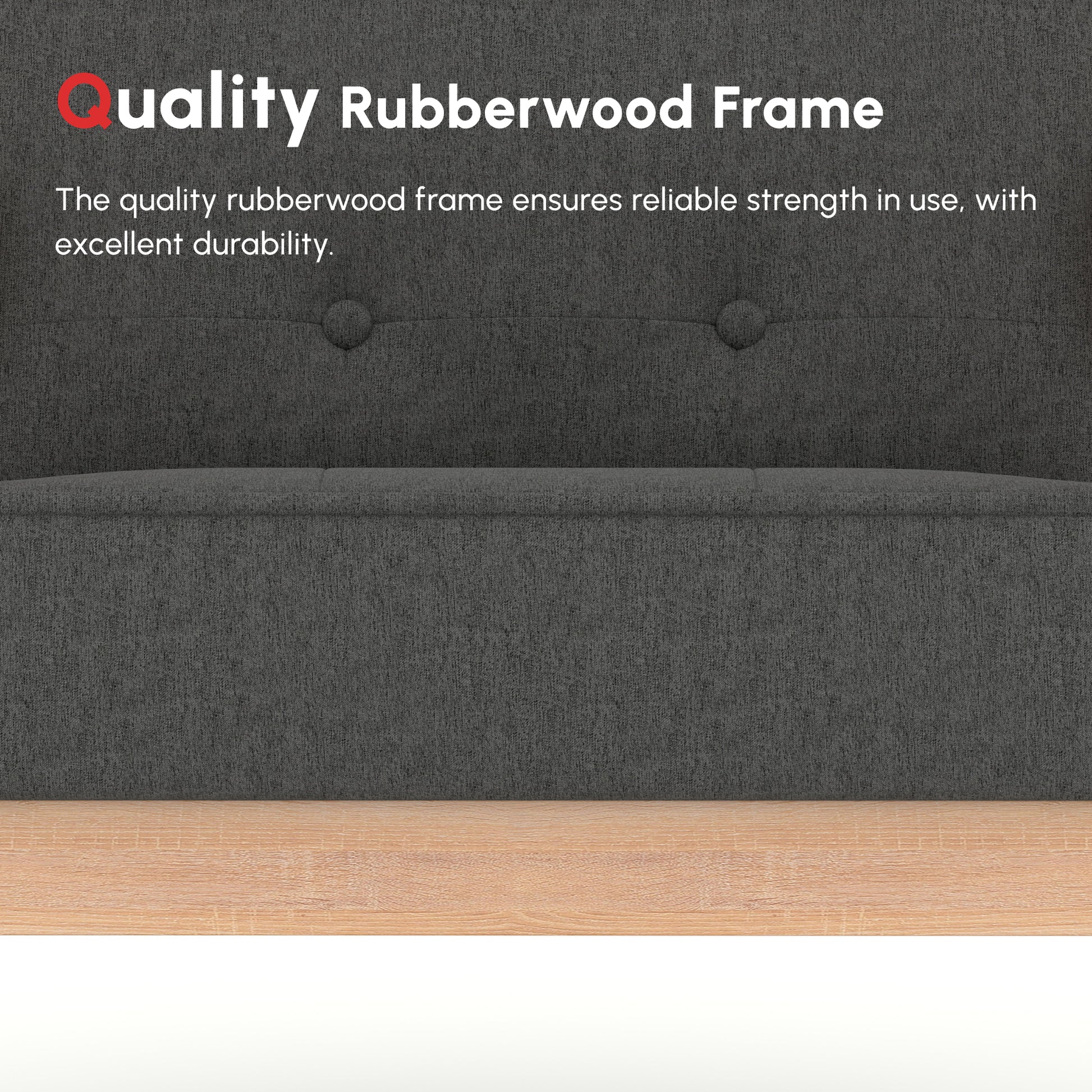 HOMCOM Mid-Century Modern Grey Fabric Tufted Accent Lounge Chair