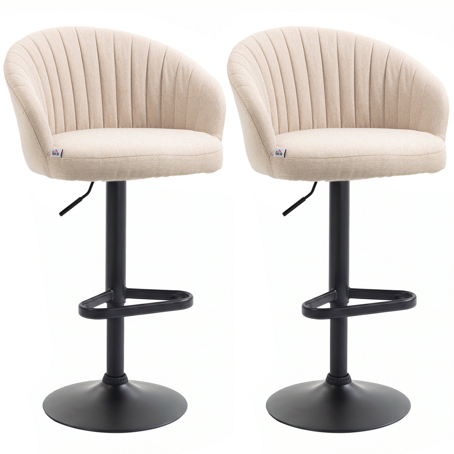 HOMCOM Swivel Adjustable HeightBar Stools Set of 2 Beige