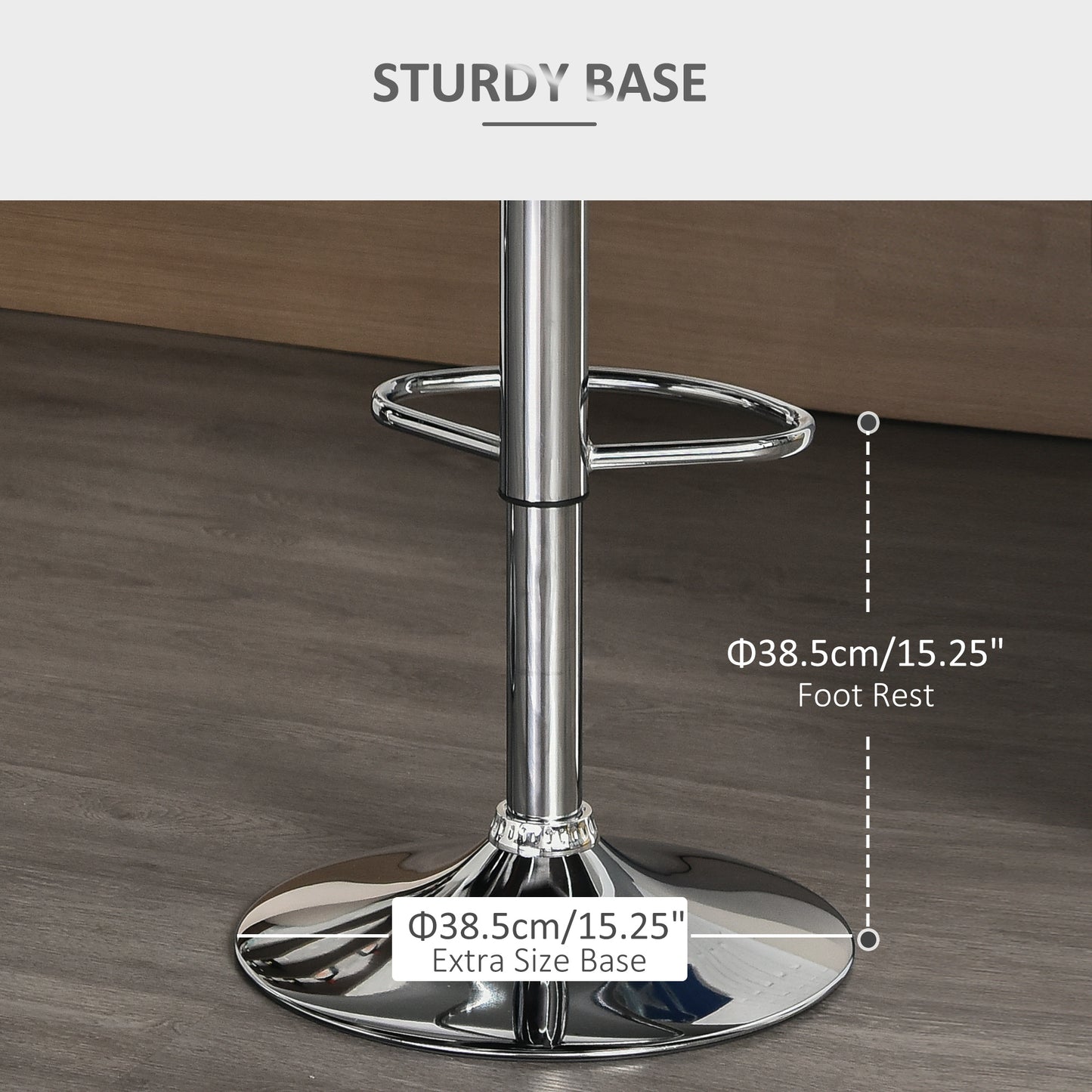 HOMCOM Two Grey Linen Adjustable Swivel Bar Stools with Footrest