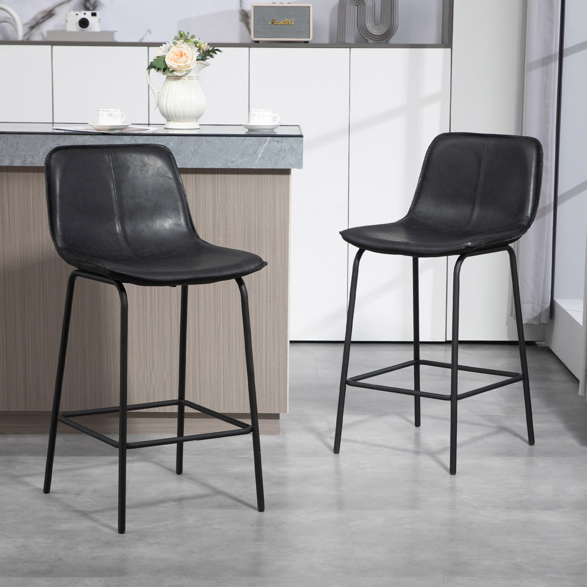 Upholstered 26" Counter Height Bar Chairs, Set of 2