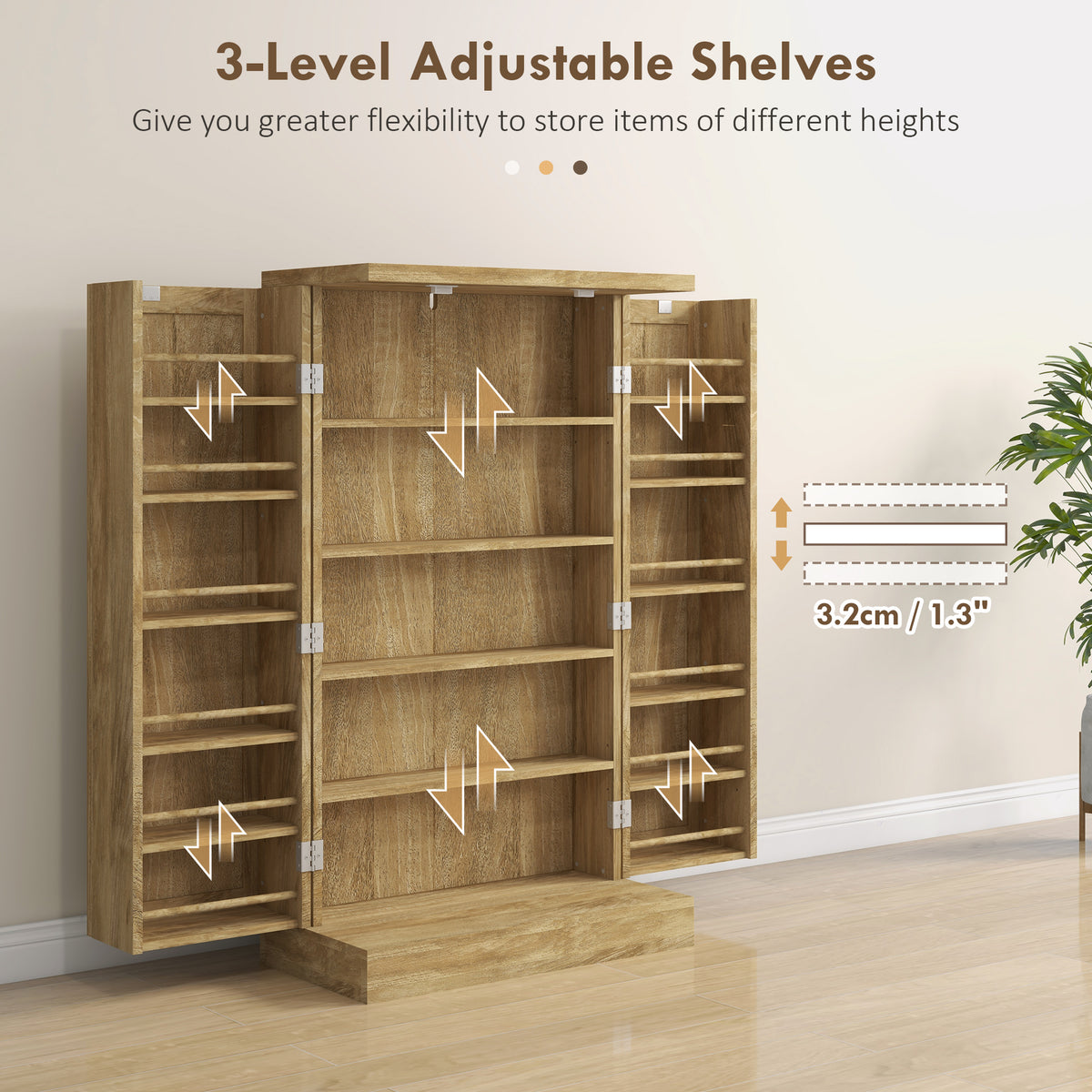 Rattan Kitchen Storage Cabinet – 24"W x 41"H
