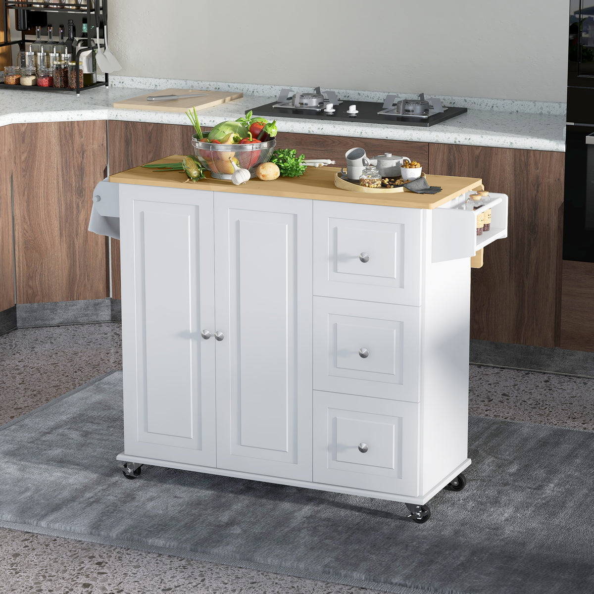 Kitchen Cart with Drop Leaf – 45"W x 36"H