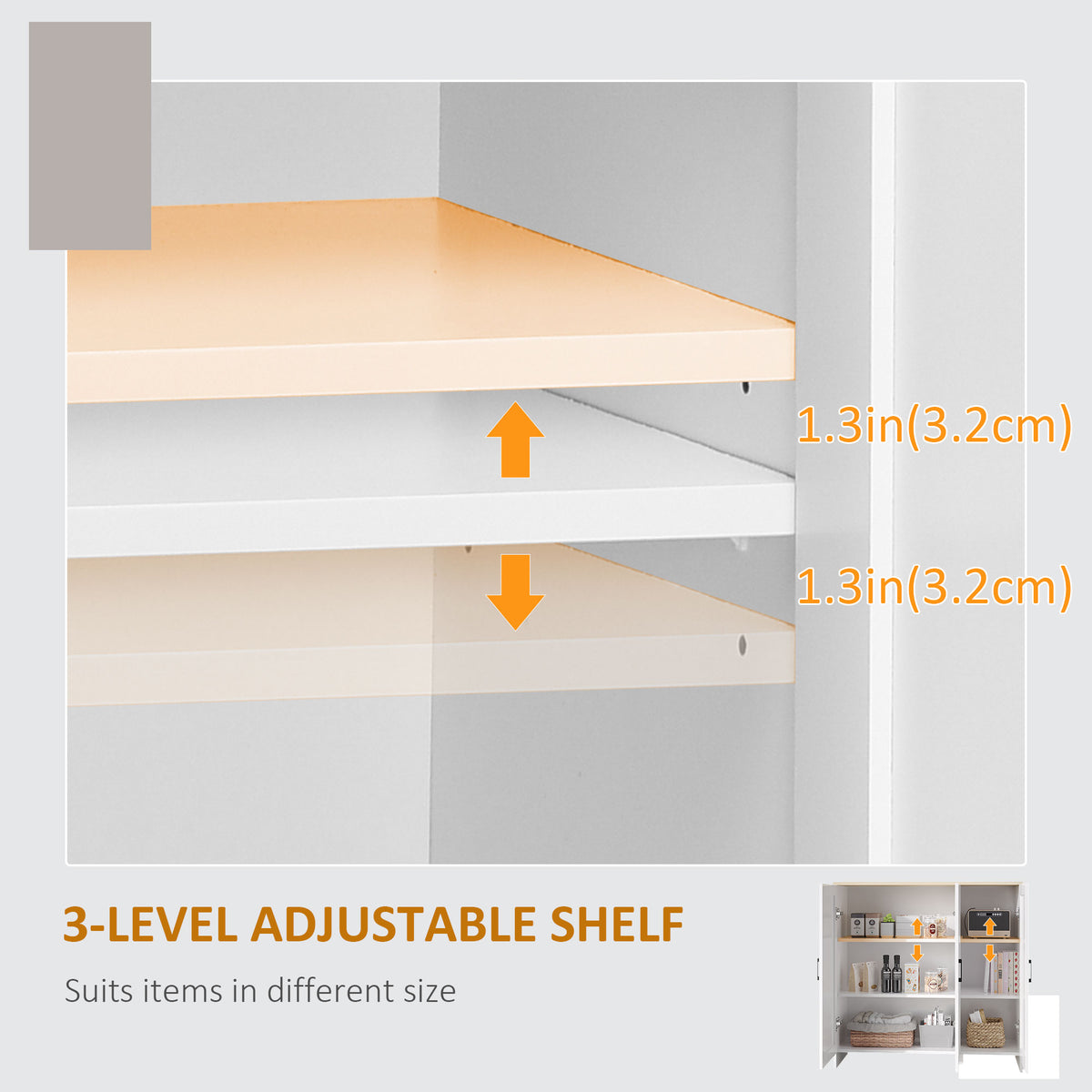 35" Modern Sideboard Cabinet with 3 Doors