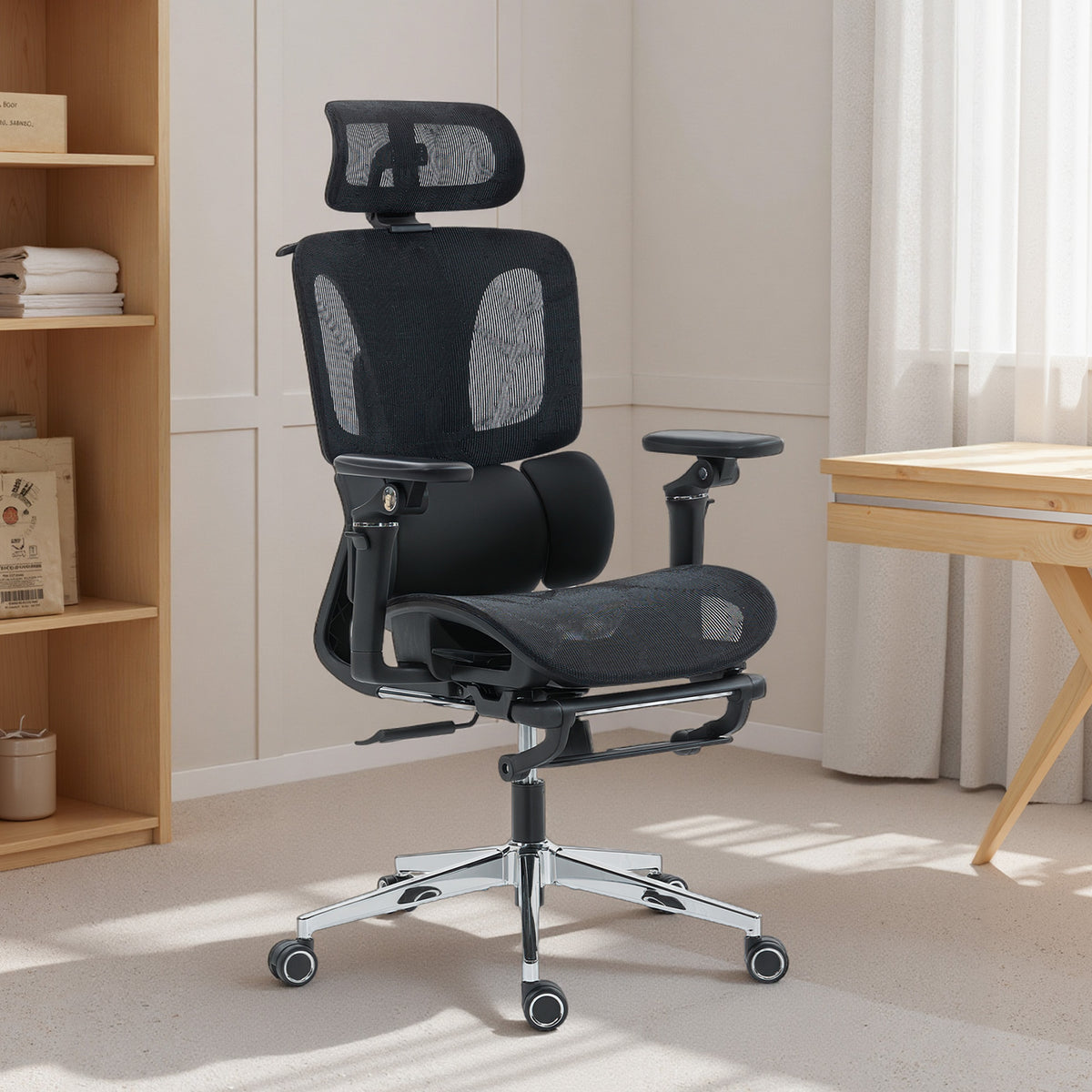 Ergonomic Office Chair, Mesh Computer Chair with High Back, Lumbar Support, Black