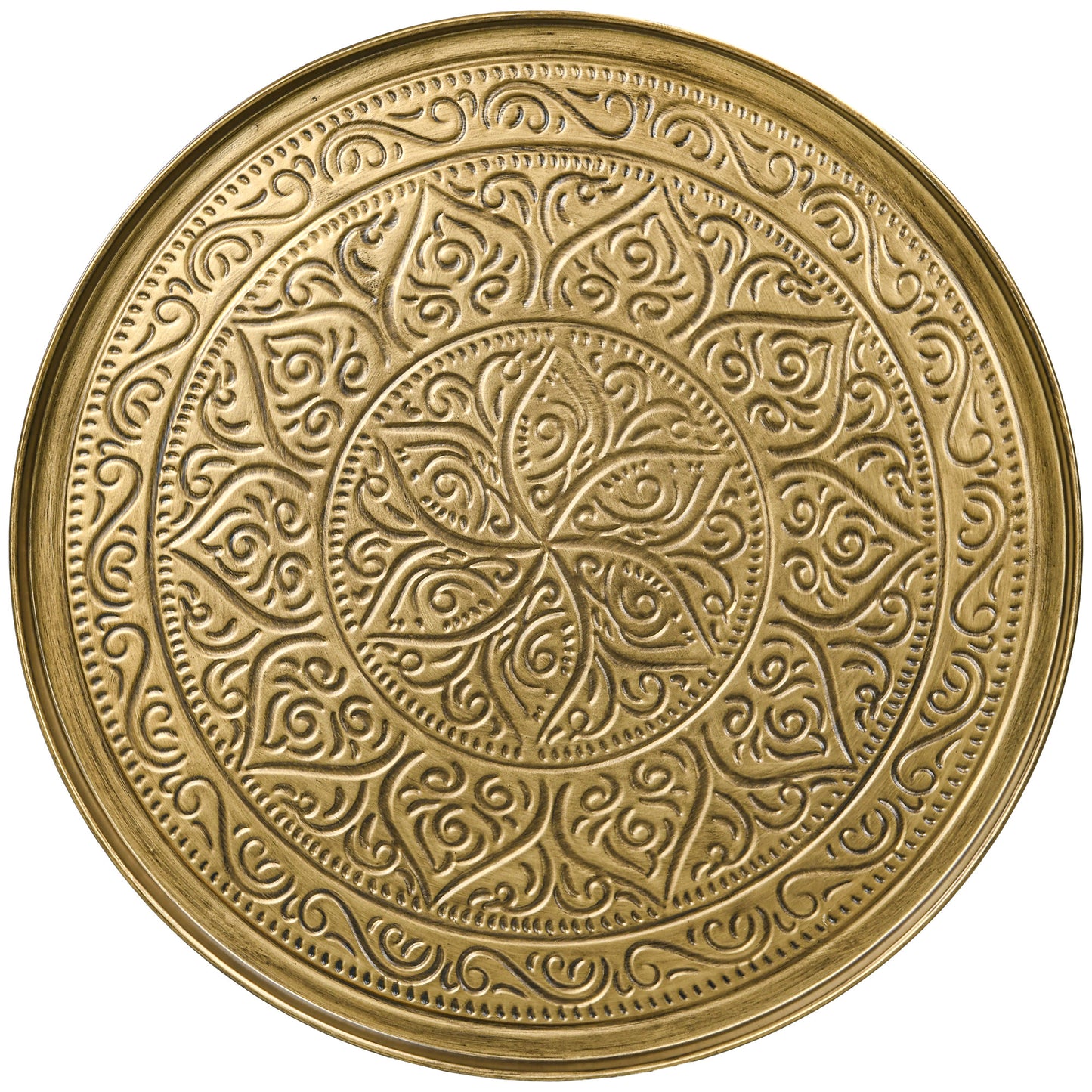 HOMCOM Vintage Gold Coffee Table 24" Round Center – Boho Elegance