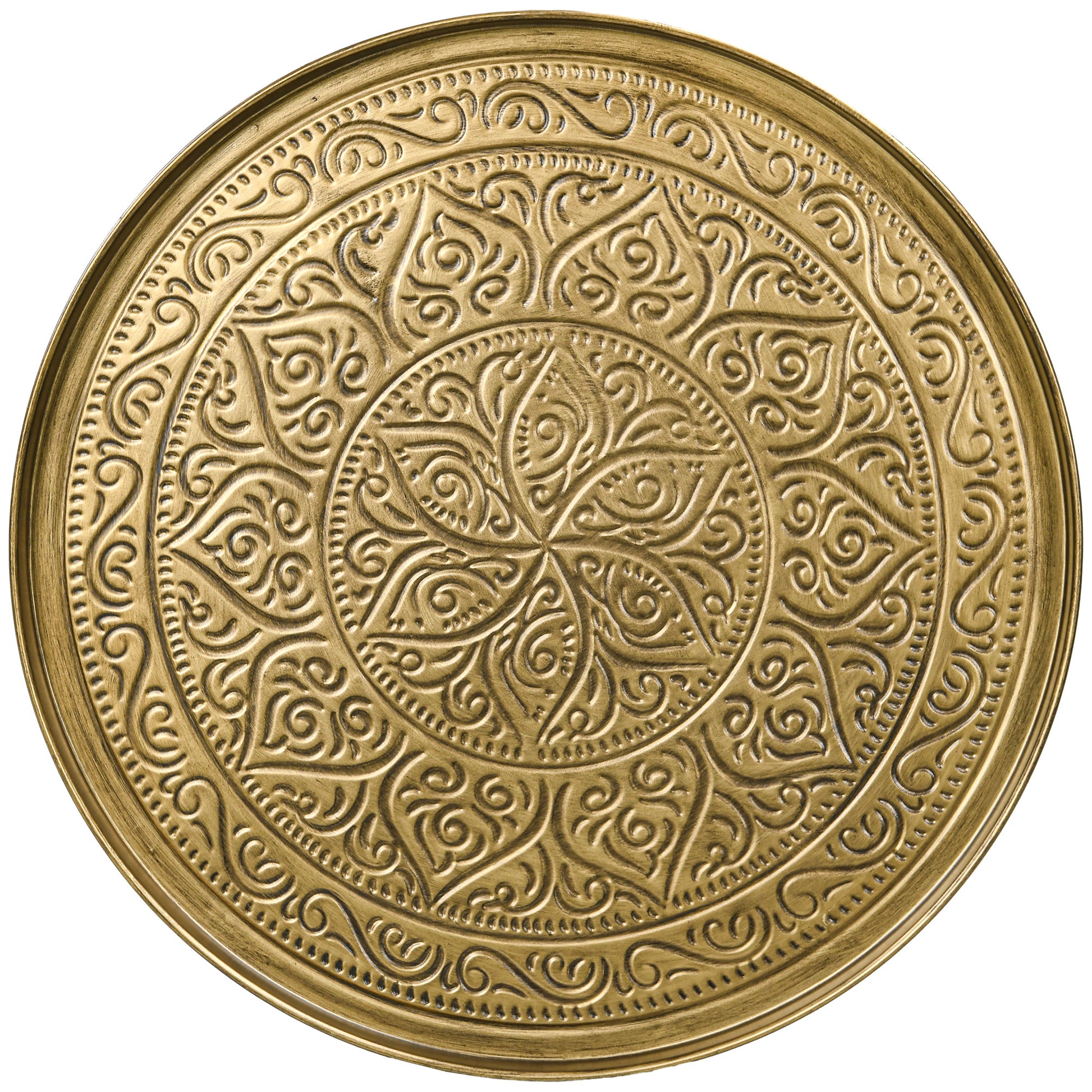 HOMCOM Vintage Gold Coffee Table 24" Round Center – Boho Elegance