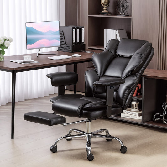 HOMCOM Big & Tall 400 lbs Overstuffed PU Leather Office Chair