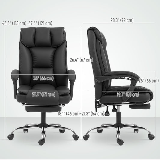 Executive Pet-Friendly Faux Leather Office Chair with Ergonomic Recline & Footrest