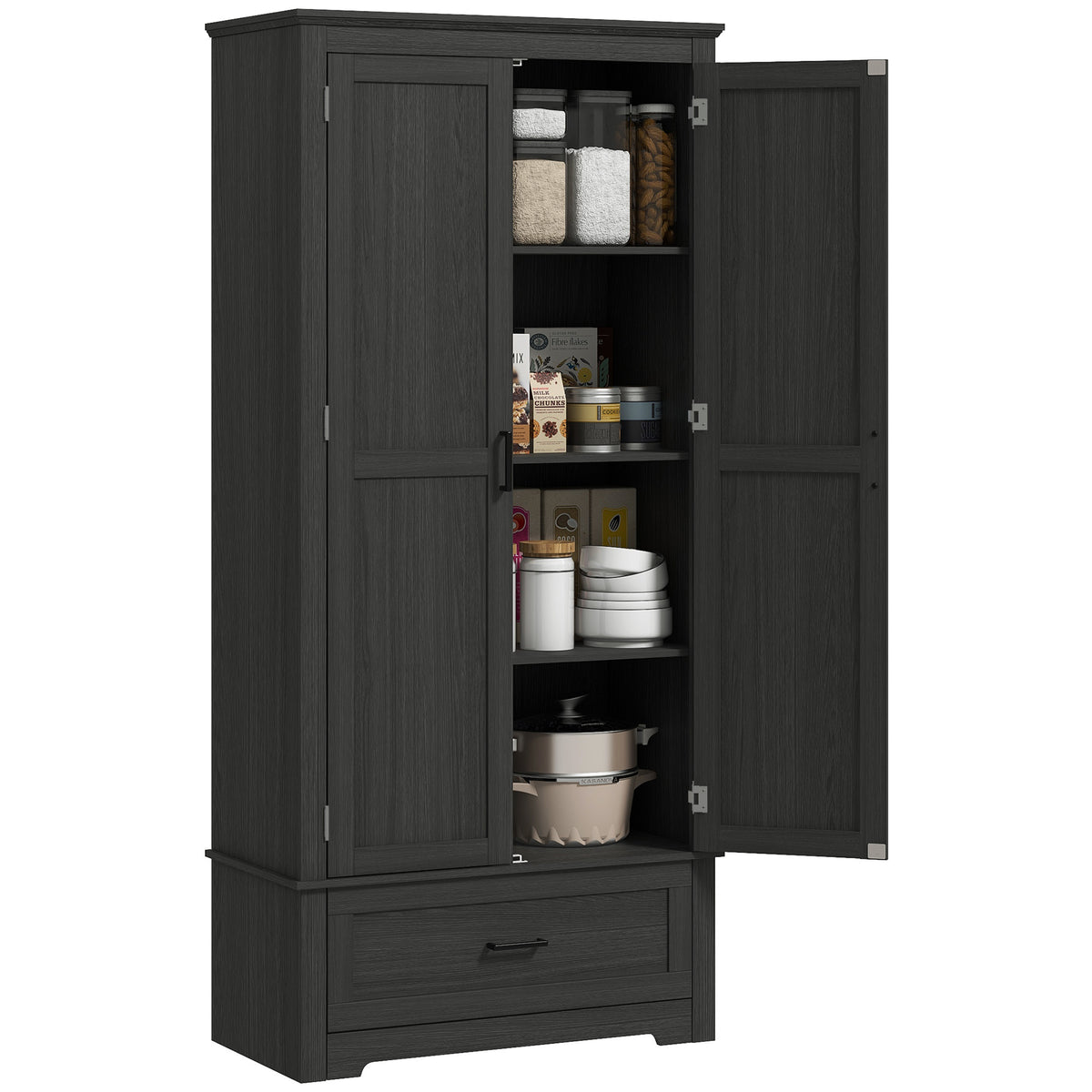 Tall Farmhouse Kitchen Pantry Cabinet with 2 Doors – 32"W x 69"H