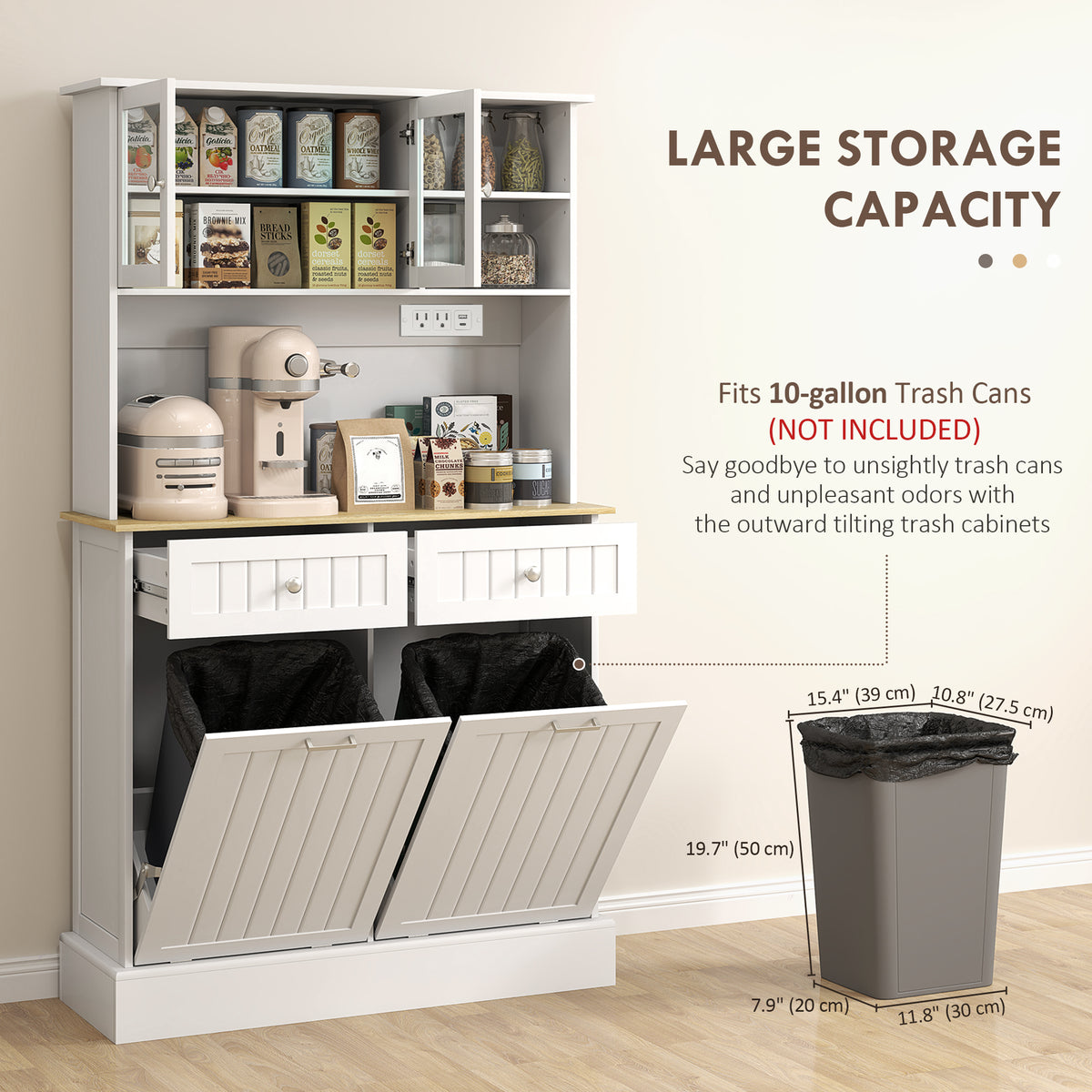 Kitchen Cabinet with Charging Station – 39"W x 68"H