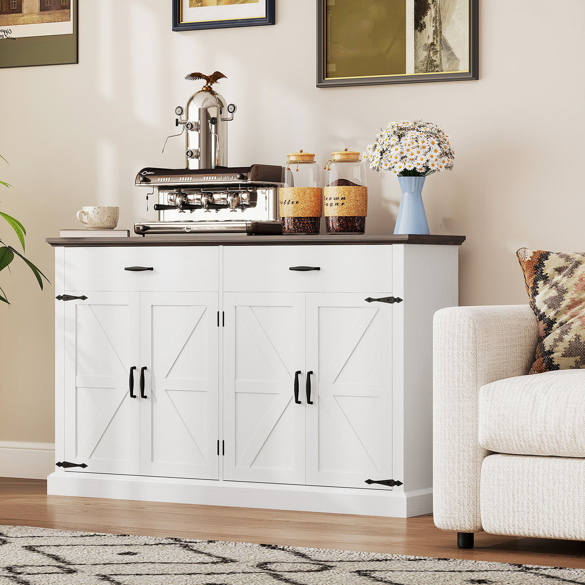 Farmhouse Sideboard with Thick Top – 55"W x 36"H