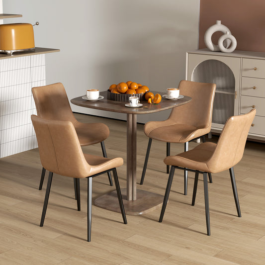 28" Square Rubberwood Kitchen Table for 4 with Pedestal Base