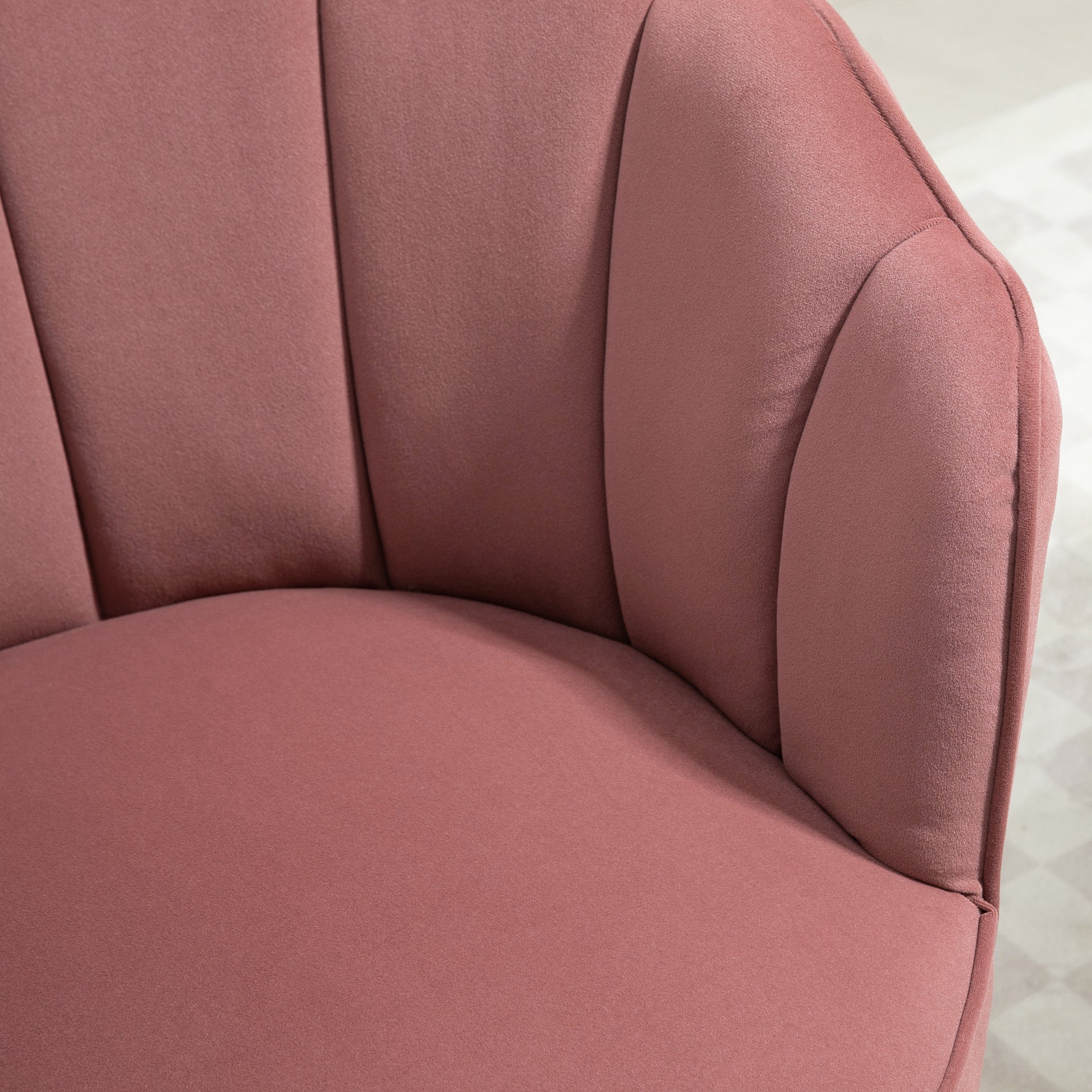 HOMCOM Modern Pink Velvet Accent Chair, Tapered Wood Legs, Living Room