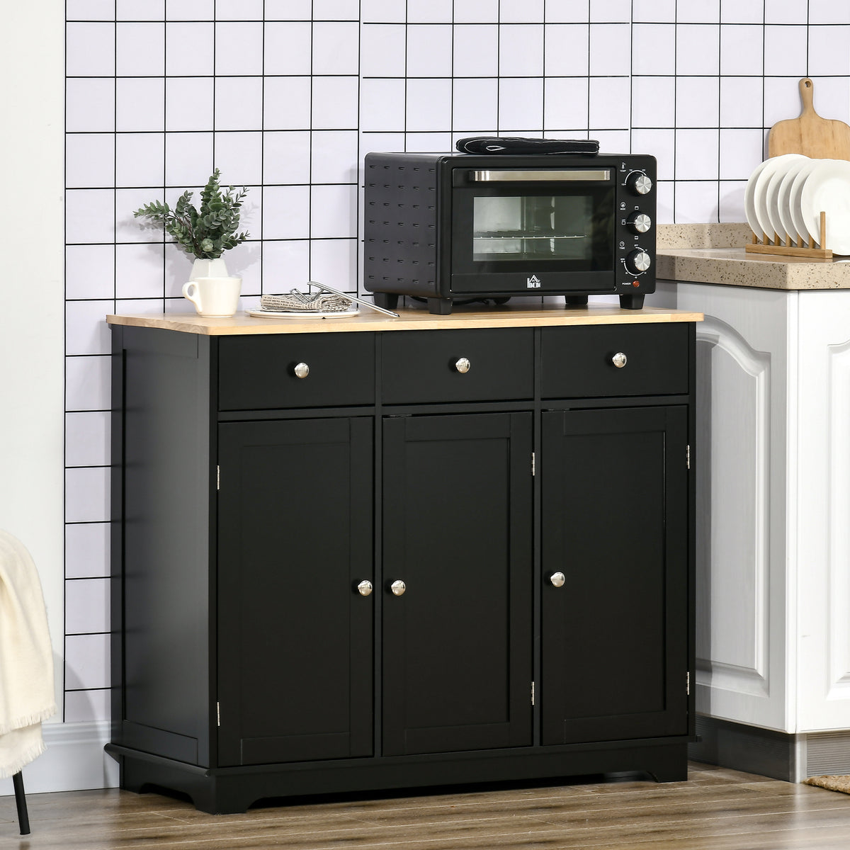Buffet Cabinet with Storage Cabinets – 40"W x 34"H